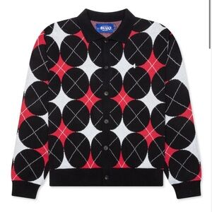 AWAKE NY - ARGLYE KNIT CARDIGAN - BLACK